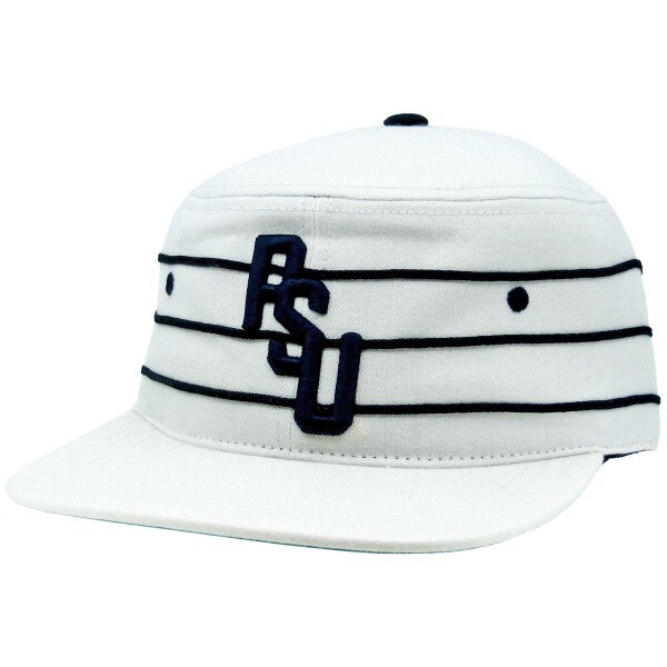 white vintage pillbox hat with embroidered PSU